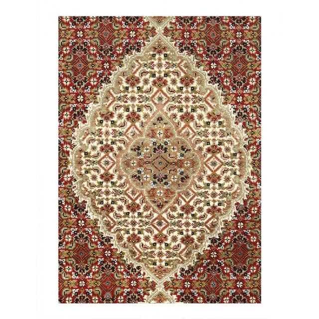 Traditional 2020s Fine Hand Knotted Silk & Wool Tabriz Design For Sale - Image 3 of 4