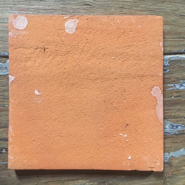 French Country French Country Style Hand Painted Talavera Terra Cotta Tile For Sale - Image 3 of 4