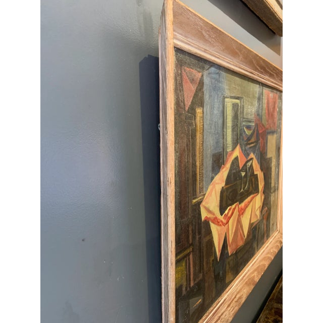 French Arnold Rosin Framed 1950 French Cubist Still Life Oil Painting For Sale - Image 3 of 13