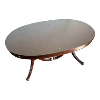 1940s Federal Flamed Mahogany Dining Table With Glass Top by Rway For Sale