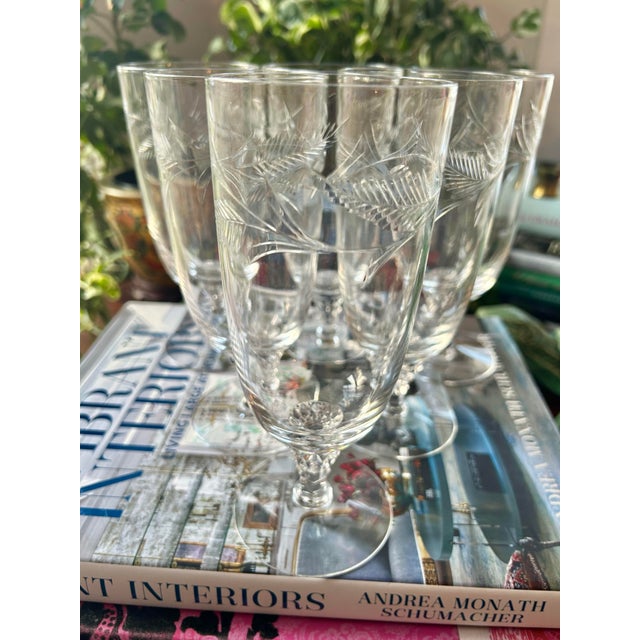 Mid to Late 20th Century Tiffin-Franciscan “Forever Yours” Etched Iced Tea Glasses- A Set of 6 For Sale - Image 4 of 7