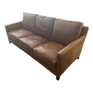 Custom Maitland Smith Rustic Leather Sofa For Sale