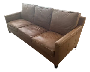 Custom Maitland Smith Rustic Leather Sofa