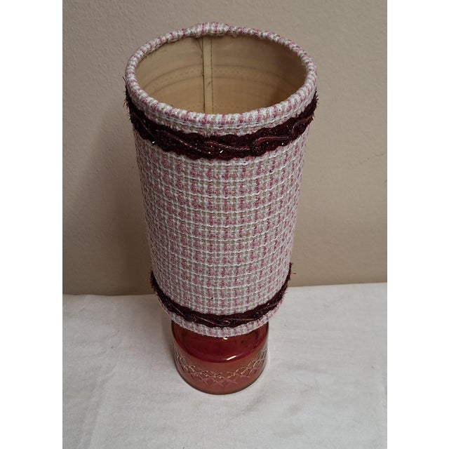 Small Vintage Table Lamp with Handmade Fabric Shade from Lamplove, 1970s For Sale - Image 4 of 9