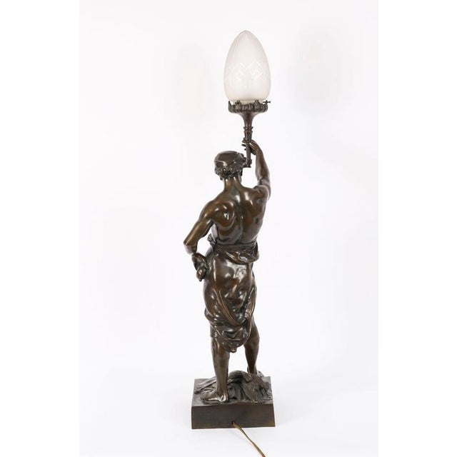 Large Antique French of Gloire et Fortune Lamp Bronze, 1890s For Sale - Image 12 of 18