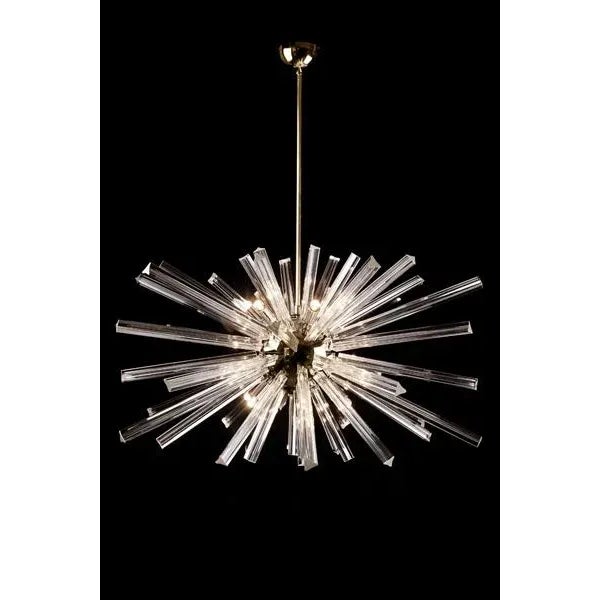 Contemporary Sput Rectangular Chandelier in Brass Finish For Sale - Image 3 of 3