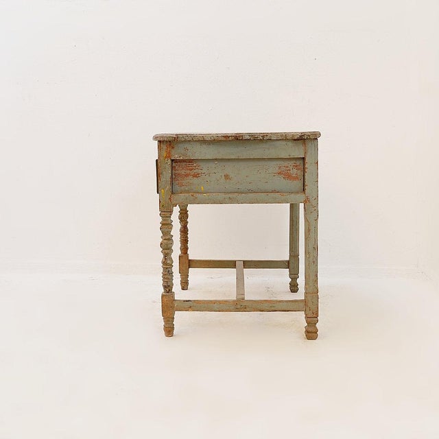 20th Century Wood Side Table with 2 Drawers For Sale - Image 15 of 17