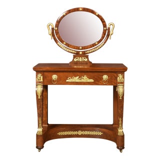 Antique French Empire Dressing Table in Mahogany For Sale