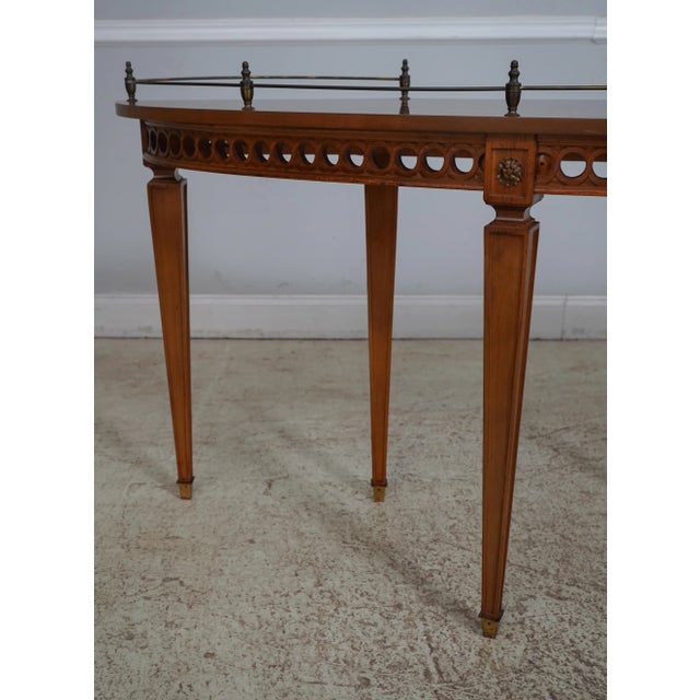 Vintage Burl Walnut Curved Wine Sommelier Serving Table For Sale - Image 4 of 12