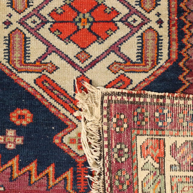 Middle Eastern Thin Knot Handmade Serabend Rug in Cotton & Wool For Sale - Image 9 of 13
