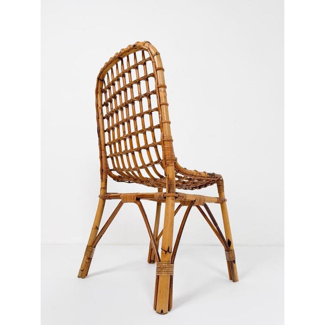 Mid-Century Modern Italian Bamboo, Cane and Rattan Dining Chairs, 1960s, Set of 4 For Sale - Image 18 of 18