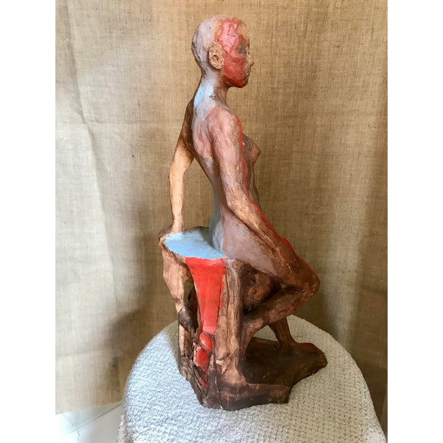 Contemporary Abstract Figurative Painted Clay Sculpture by Murat Kaboulov For Sale - Image 10 of 13