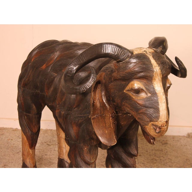 Scottish Rams in Polychrome Wood, 19-Century, Set of 2 For Sale - Image 17 of 18