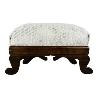 Mid Century Handmade Rustic Regency Style Footstool For Sale