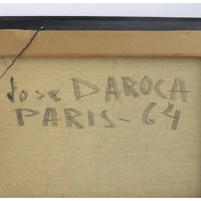 1960s Modernist Parisian Cityscape Oil Painting, Framed For Sale In Denver - Image 6 of 7