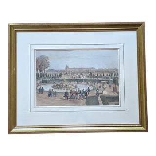 Antique C. 1861 Hand-Colored View of the Palace of Versailles – Paris Dans Sa Splendeur by Henri Charpentier For Sale
