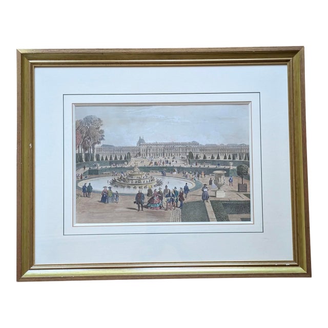 Antique C. 1861 Hand-Colored View of the Palace of Versailles – Paris Dans Sa Splendeur by Henri Charpentier For Sale