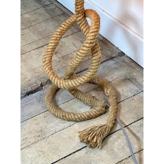 1950s Lamp in Rope and Raffia from Adrien Audoux & Frida Minet, 1950s For Sale - Image 5 of 11