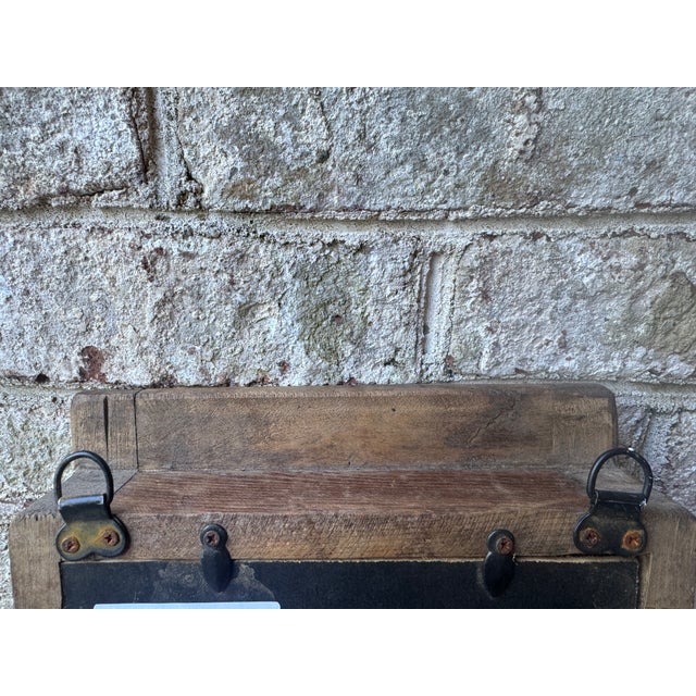 Mid 20th Century Rustic Solid Wooden Wall Hanging Mirror For Sale - Image 9 of 17