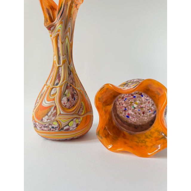 Glass Central European Studio Art Glass Sculptural Vase Set, 1980s, Set of 2 For Sale - Image 7 of 15