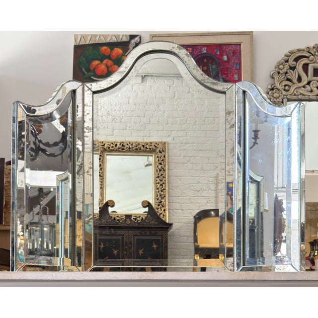 Nancy Corzine Art Deco Nancy Corzine Harlow Glamour Tri Fold Triptych Mirror For Sale - Image 4 of 6