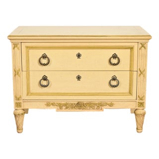 Henredon French Regency Louis XVI Cream Lacquered Bedside Chest, Circa 1960s For Sale