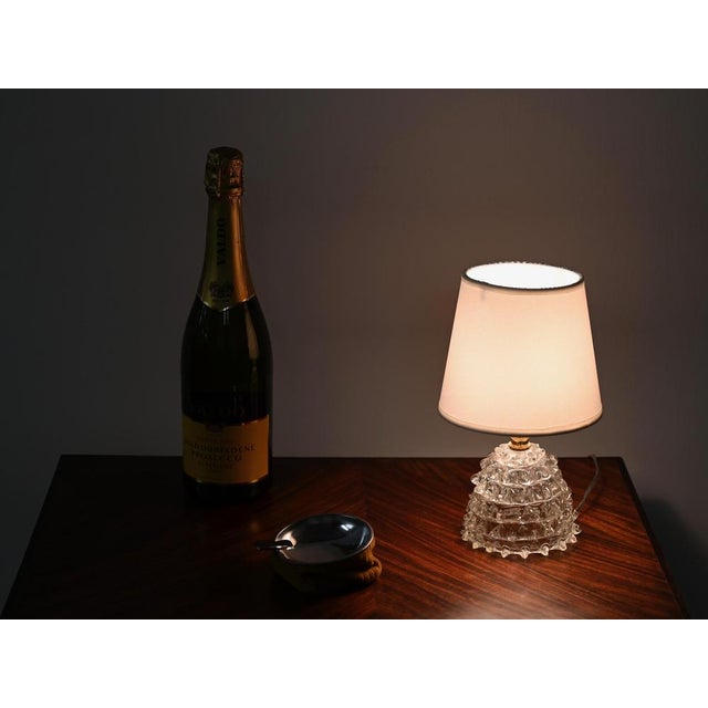 Murano Rostrato Glass and Brass Table Lamps by Barovier, Italy, 1940s, Set of 2 For Sale - Image 3 of 18