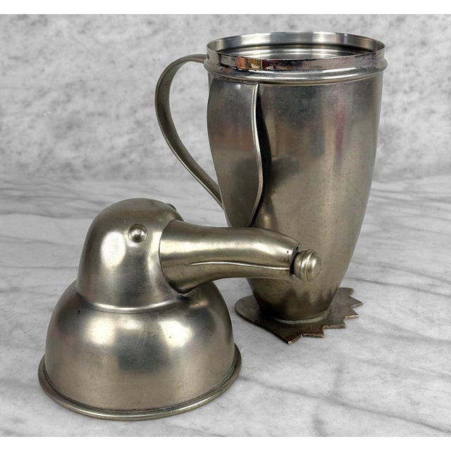 Vintage Art Deco Penguin Stainless Steel Cocktail Shaker Mixer For Sale - Image 6 of 12