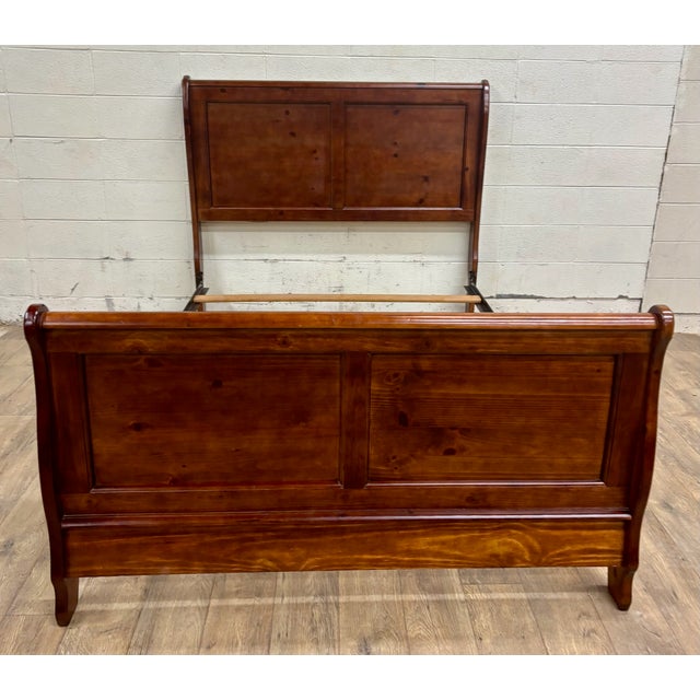 Vintage Progressive Furniture Full Size Louis Philippe Style Sleigh Bed For Sale - Image 4 of 12