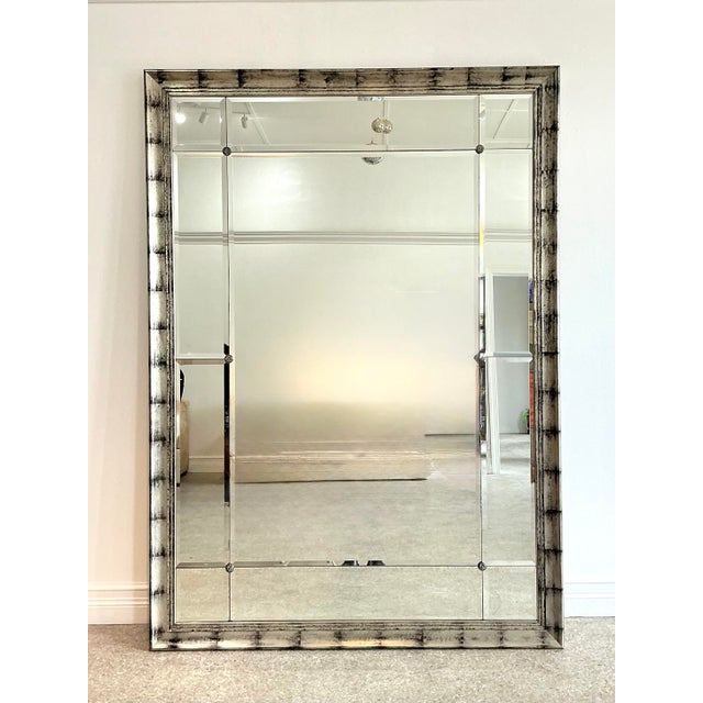Vintage Monumental Sliver Leaf Floor Mirror For Sale In West Palm - Image 6 of 12