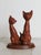 Mid-Century Modern Vintage Hand-Carved Wooden Siamese Cat Figurine on Wood Base For Sale - Image 3 of 12