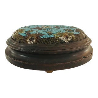 Late 19th Century Victorian Beaded Foot Stool For Sale