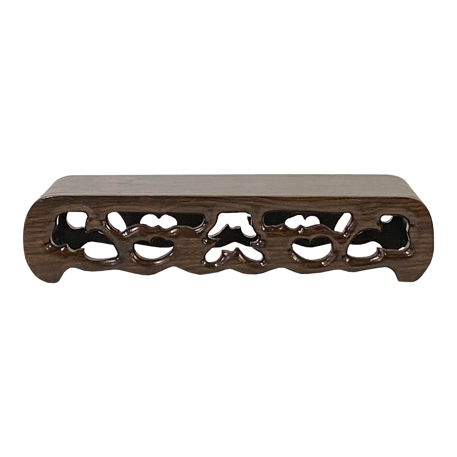 Brown Wood Scroll Rectangular Table Top Stand Display Easel | Chairish