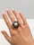 Gemstone Diamond Pearl and Sapphire Cluster Ring, Size 7.5 For Sale - Image 7 of 7