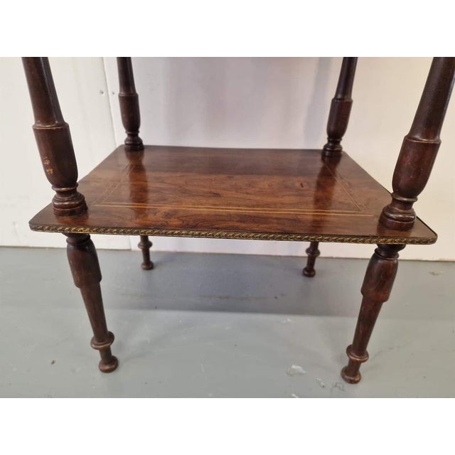 Wood Antique Mahogany and Brass Shelf, France, 1870s For Sale - Image 7 of 8