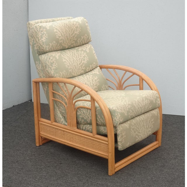 Chairs Pair of Vintage Mid Century Bamboo Rattan Braxton Culler Lounge Recliner Chairs For Sale In Los Angeles - Image 6 of 12