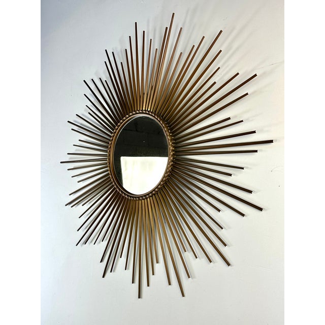 Sun Mirror in Gilded Metal by Chaty Vallauris, 1960s For Sale - Image 6 of 8