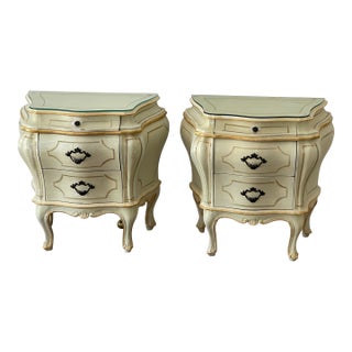 1940sSplendid Pair Vintage Italian Bombe Nightstands For Sale