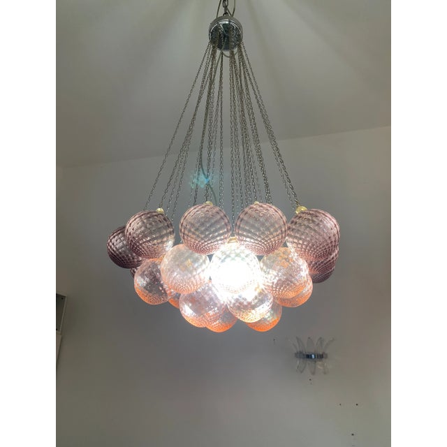 Metal Murano Glass Sputnik Chandelier Venini Style For Sale - Image 7 of 13