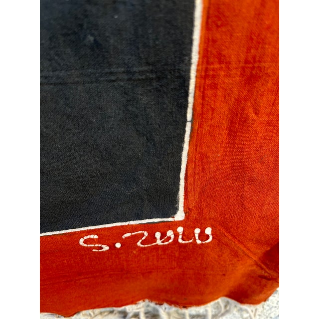 Large Hand-Painted Tribal African Wall Hanging Tapestry For Sale - Image 12 of 15