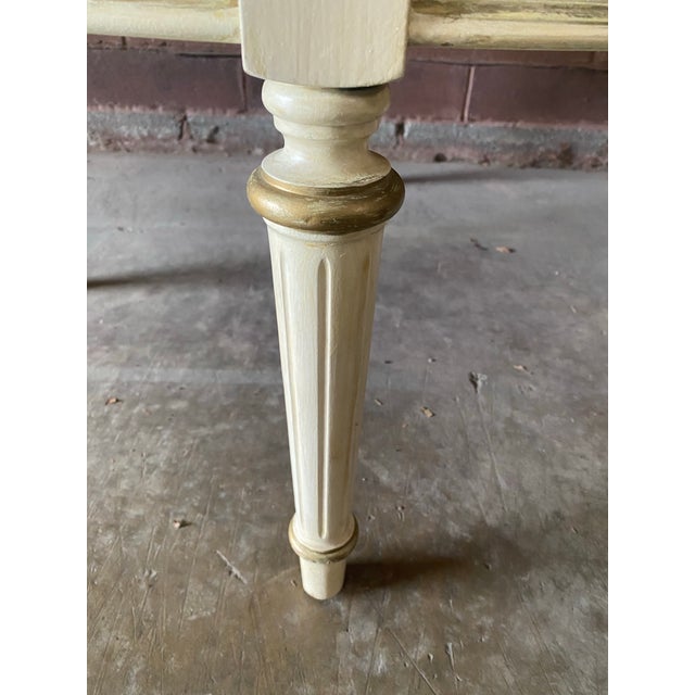 Vintage French Hand-Painted Floral Round Side Table For Sale - Image 9 of 9