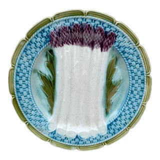 French Majolica Asparagus Plate Orchies, Circa 1890 For Sale