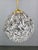 Brass and Marble Glass Globe Pendant Light, Czechoslovakia, 1970s For Sale - Image 3 of 9