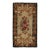 Antique Hooked Rug With Floral Bouquet Medallion in Beige & Black - Rug & Kilim For Sale