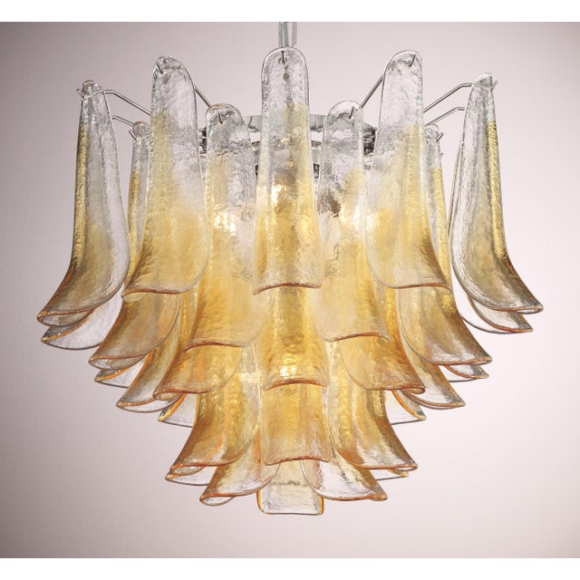 Italian 21st Century Murano Amber Selle Chandelier by Fabio LTD For Sale - Image 3 of 4