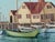 American Original Coastal Seascape Harbor and Wharf Painting Signed For Sale - Image 3 of 9