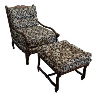 Vintage Marco Mfg. San Francisco Custom Lounge Chair & Ottoman For Sale