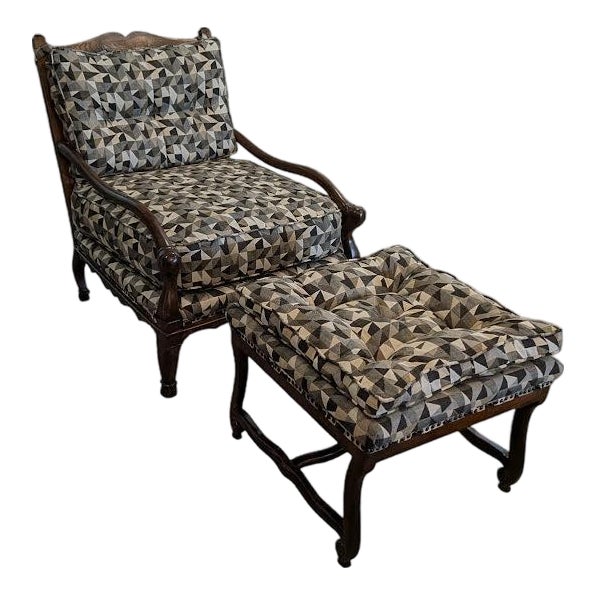 Vintage Marco Mfg. San Francisco Custom Lounge Chair & Ottoman For Sale