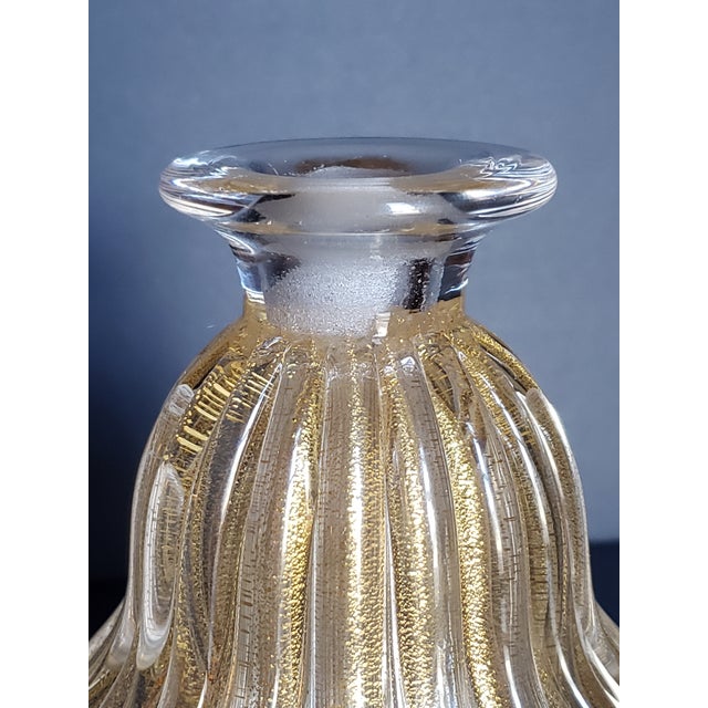 1950s Flavio Poli Seguso Murano Glass Gold Polveri Perfume Bottle For Sale - Image 11 of 16