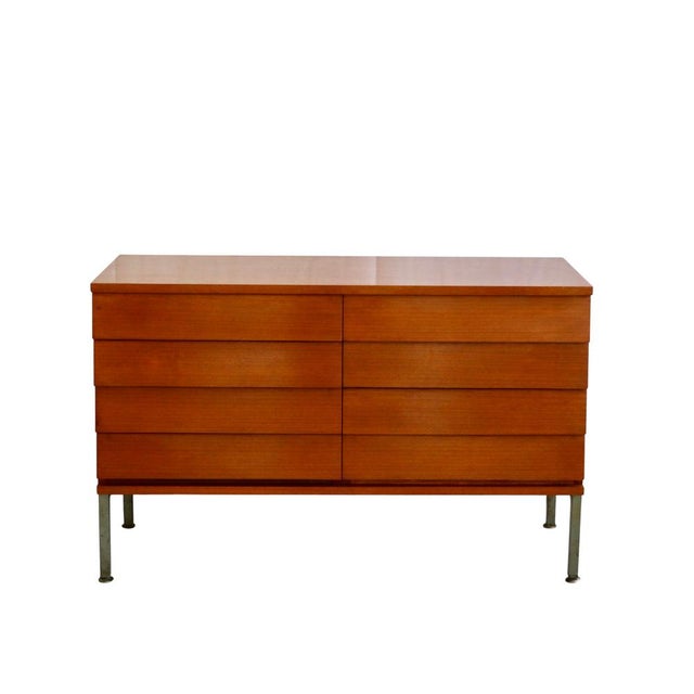 Vintage French Chest of Drawers with Eight Drawers and Steel Base, 1950s For Sale - Image 10 of 10